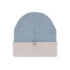 Merinowollen blauwe muts - Merino beanie nature/ steel blue 